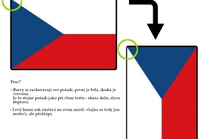 Státní symboly České republiky - vlajka ve svislé poloze