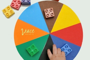 Třídění barev na barevný kruh - lego kostky
